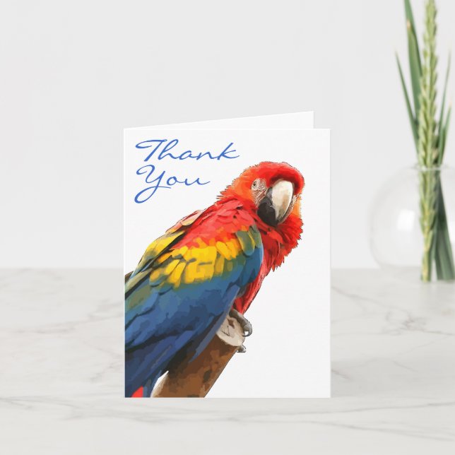 Carte de note Scarlet Macaw Thank you (Devant)