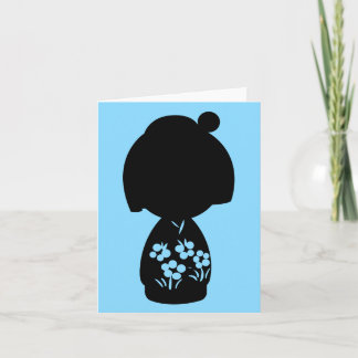 Carte de note Silhouette Blue Kokeshi Triplet