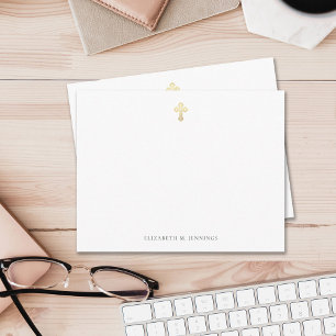 Carte de note simple Christian Religion Gold Cross