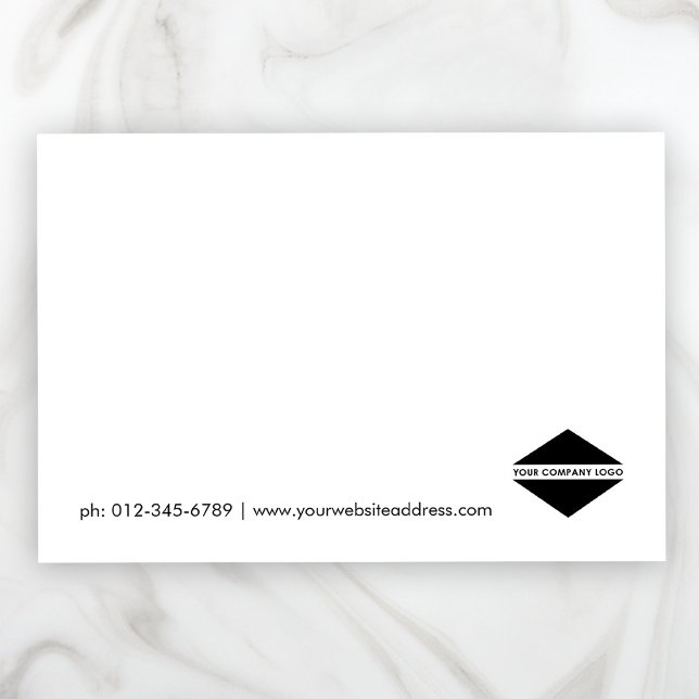 Carte de note simple et élégante du logo personnal (Stylishly Personalize with Your Custom Logo and Business Contact Details.)