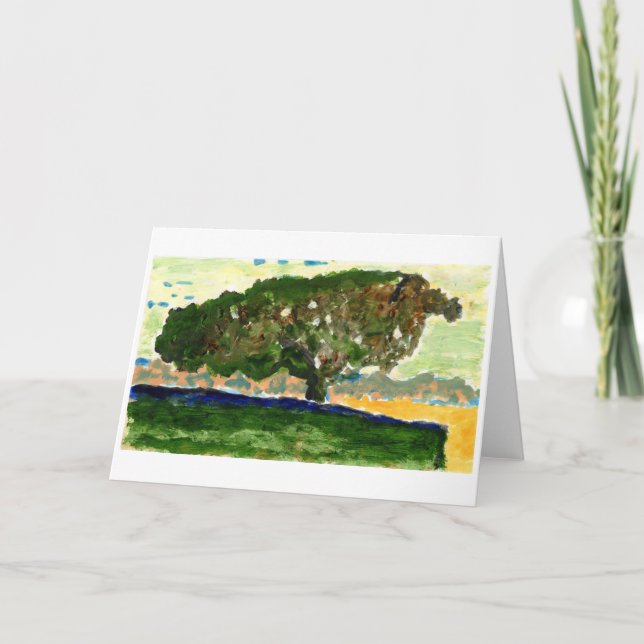 Carte de note solitaire paisible d'arbre (Devant)