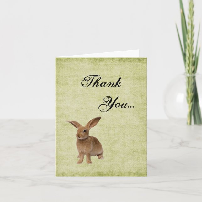 Carte de note souple mignonne de Merci de lapin (Devant)