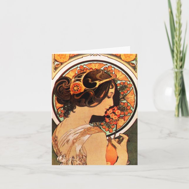 Carte de note sur la glissière Alphonse Mucha Cow (Devant)