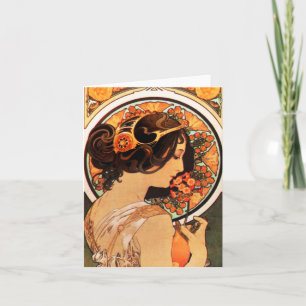 Carte de note sur la glissière Alphonse Mucha Cow
