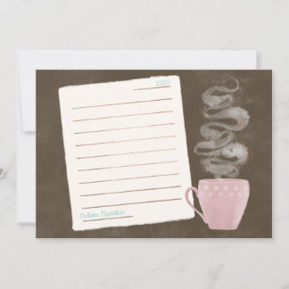 Carte de note sur le café