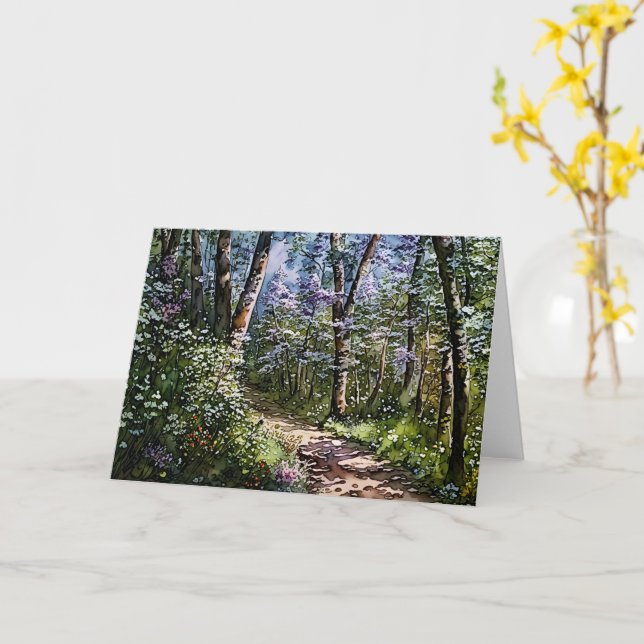 Carte de note sur le tracé de la forêt pacifique (Fleur jaune)