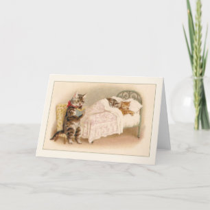 Carte de note sur l'histoire du lit des chats vint