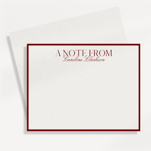 Carte de note texte gras moderne à bordure rouge A