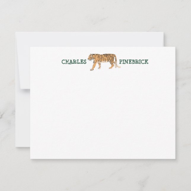 Carte de note Tiger personnalisée (Devant)