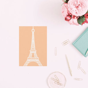 Carte de note Tour Eiffel blanche moderne