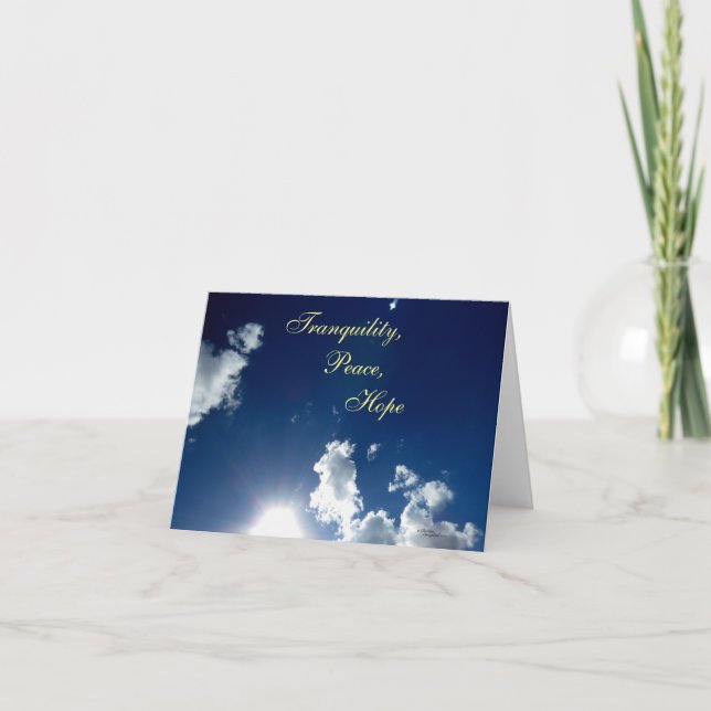 Carte de note Tranquillité Peace Hope Nuages (Devant)