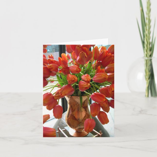 Carte de note Tulipe orange (Devant)