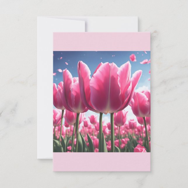 Carte de note Tulipe rose (Devant)