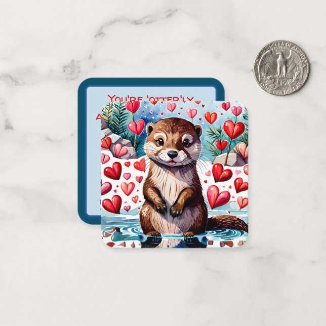 Carte de note Valentine pour les enfants de la cla (Devant/Arrière en situation)