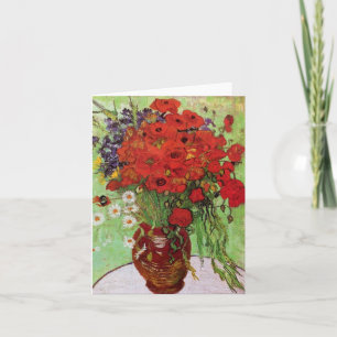 Carte de note Van Gogh Red Poppies and Daisies