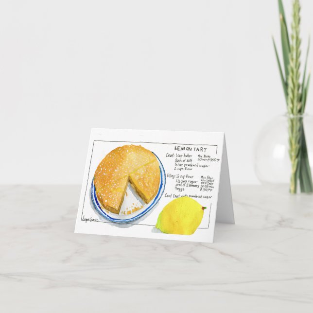 Carte de note vierge de la recette de tarte au cit (Devant)