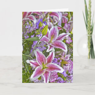 Carte de note vierge florale Lily Garden