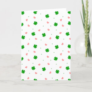 Carte de note vierge Pois Coeurs shamrocks