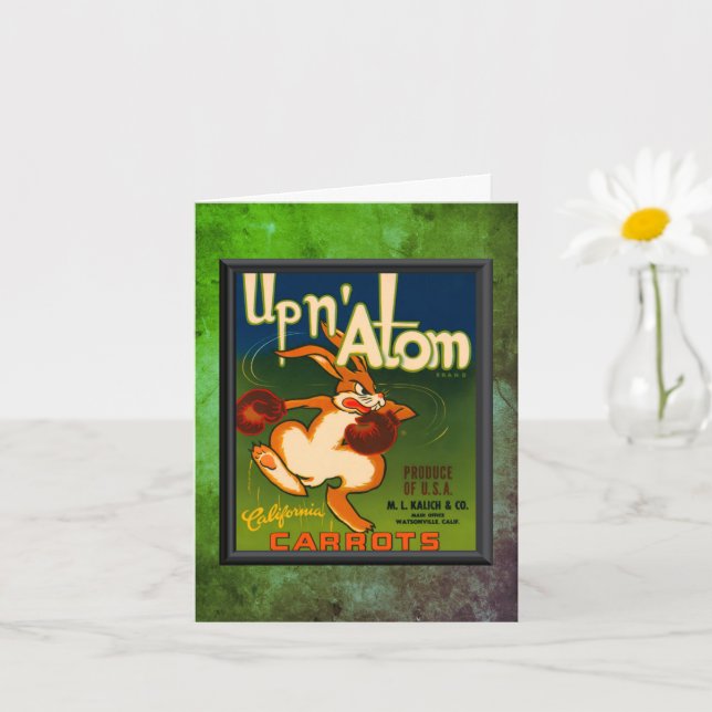 Carte de note Vintage Ad Carottes (Petite plante)