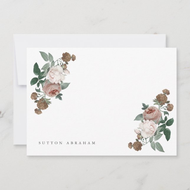 Carte de note vintage florale (Devant)