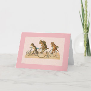 Carte de note vintage pour vélos de chats et de ma