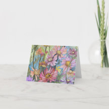 Carte de note Zinnia Multicolor