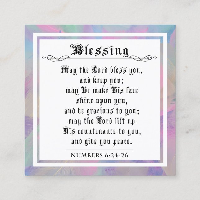 Carte de notes BIble Priestly Blessing Pastel Feat (Devant)