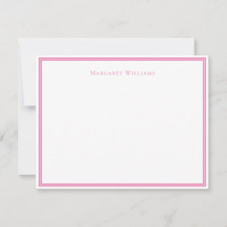 Carte de notes chic de bordure rose moderne