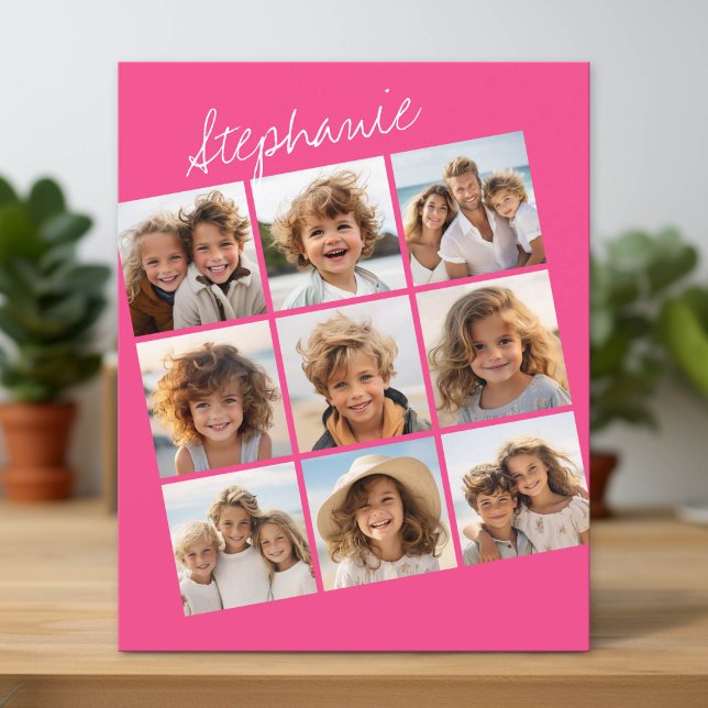 Carte de notes Collage Instagram avec 9 photos car (Photo Note Card)