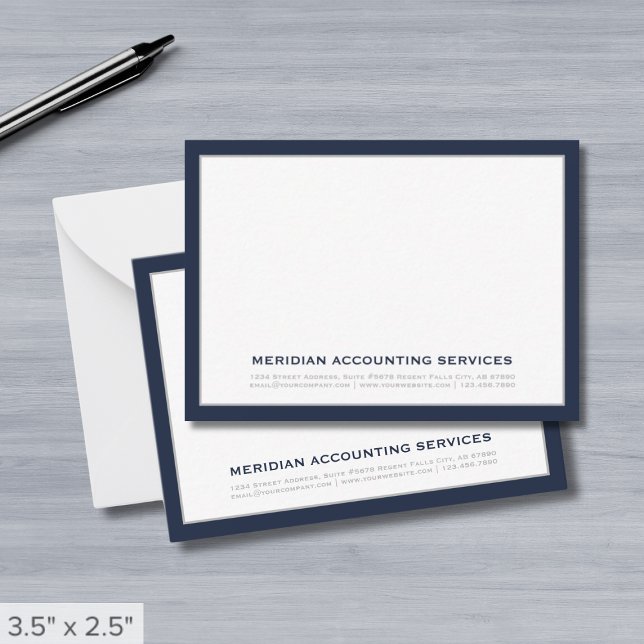 Carte de notes commerciales bleu et gris marine (Créateur téléchargé)