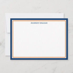 Carte de notes de bord marine et orange
