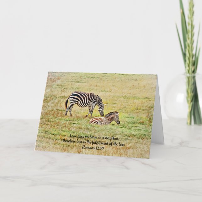 Carte de notes de la Bible de la Paix Zebra (Devant)
