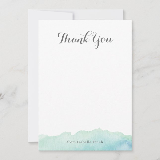Carte de notes de l'aquarelle Merci (Devant)