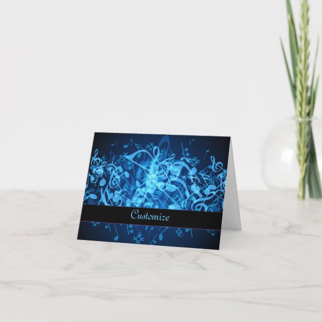 Carte de notes de musique Blue Glow (Devant)