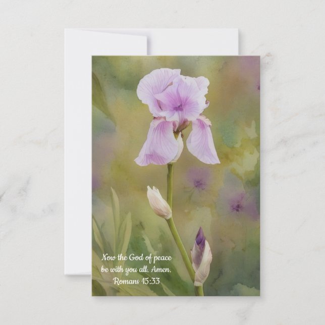 Carte de notes de texte de la Bible Fleur Iris vio (Devant)