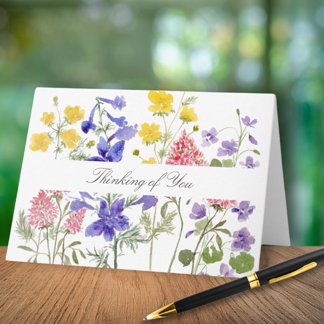 Carte de notes du Fleur sauvage d'aquarelle (Créateur téléchargé)