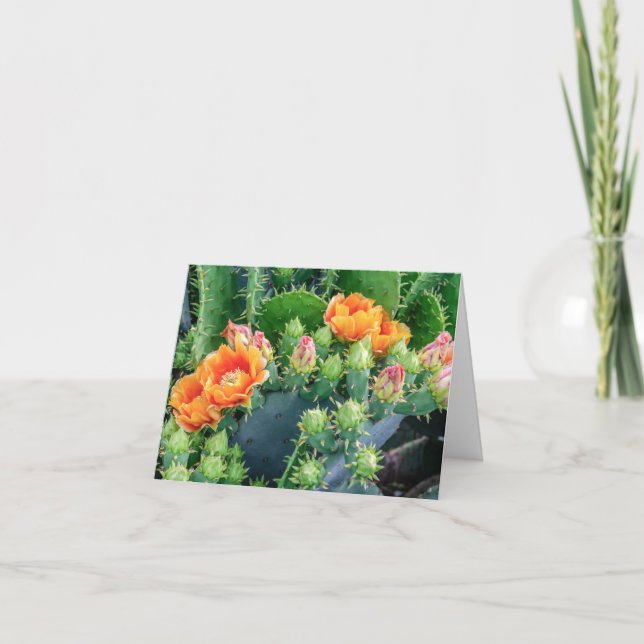 Carte de notes joyeux cactus du désert orange (Devant)