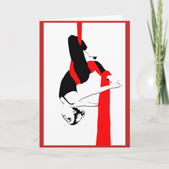 Carte de notes pour danseur de soie aérienne en ro (Devant)