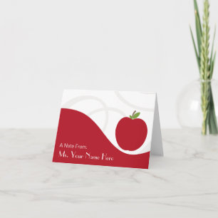 Carte de notes pour l'enseignant - Pomme rouge