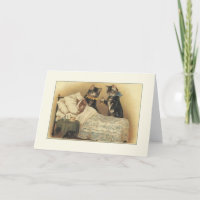 Carte de notes pour les chats vintages