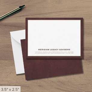 Carte de notes professionnelles standard personnal