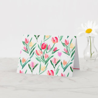 Carte de notes sur les tulipes pour les amoureux d