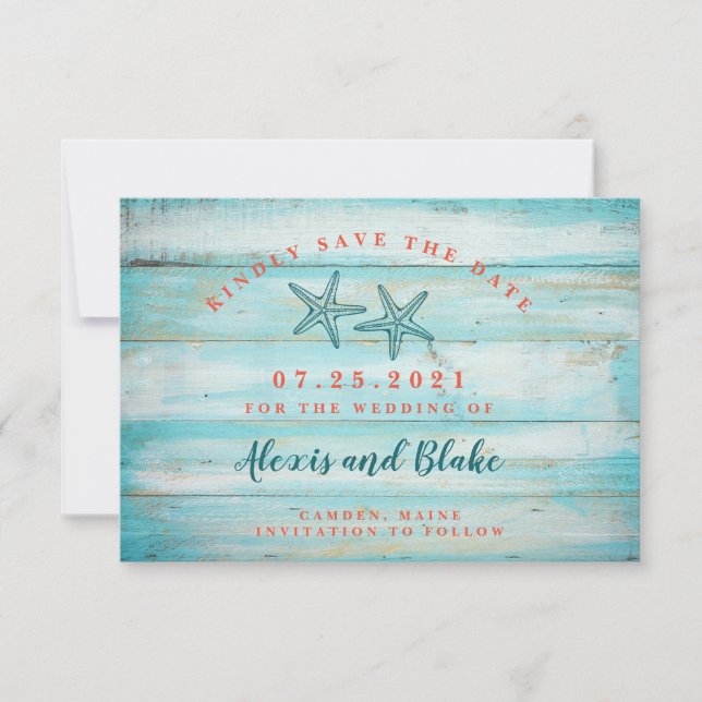 Carte de notification de mariage en bois rustique  (Devant)