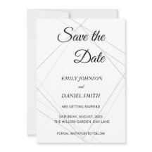 Carte de notification de mariage minimaliste
