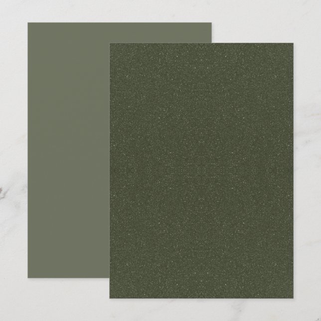 Carte de notification plate personnalisée en vert  (Devant / Derrière)