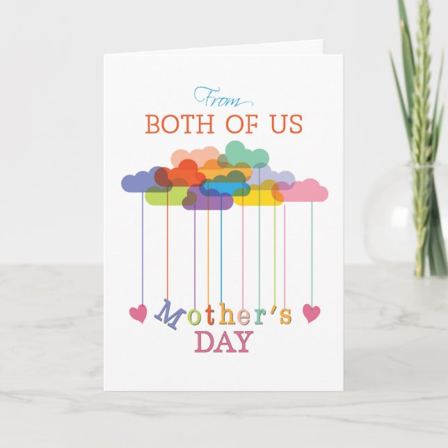 Carte De nous deux, Mignonne Mère's Day Rainbow Nuds (Devant)