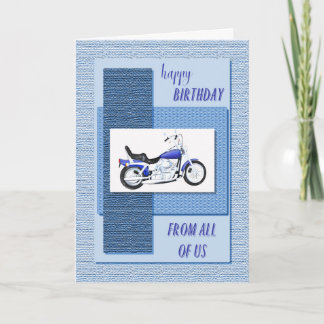 Carte De nous tous, anniversaire de moto