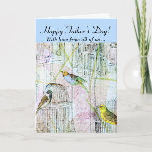 Carte De nous tous / Bonne Fête des pères - Oiseaux