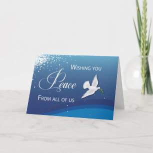 Carte De Nous tous Elegant Peace Blue Christmas Dove