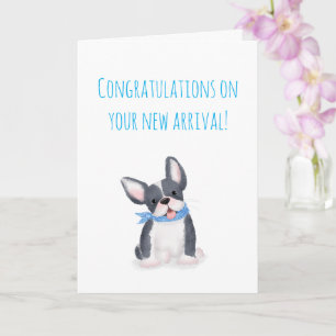 Carte de nouveau compagnon avec un chiot bouledogu